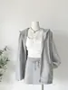 Conjunto deportivo de sudadera gris para mujer, nuevo estilo de primavera, chaqueta cárdigan, falda bonita, conjunto completo estilo coreano para OOTD