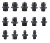 Adaptador reto AN3/AN4/AN6/AN8/AN10/AN12 macho para conector NPT Preto 2 pack