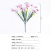 Transfronterizo 5 Flor de Hierba de Primavera Hierba Acuática Flor de Tela Serigrafiada Violeta Flor Artificial Boda Hotel Exterior Decorativo Flor Falsa