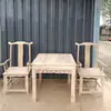 Mesa Antigua de Madera de Olmo de los Ocho Inmortales Mesa Cuadrada Sólida de Madera Blanca Mesa de Comedor Mesa de Té para Cine y Televisión Mesa Larga