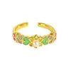 Nuevo Anillo Abierto de Esmalte Dopamina Estilo Chino Gota de Aceite Diseño de Nicho Lujo Ligero Anillo Francés de Gama Alta
