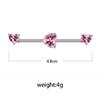 Gaibi Aretes de tuerca con forma de corazón transfronterizos europeos y americanos, aretes de tuerca de acero inoxidable 1.6*38, joyería para piercing corporal