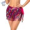 Falda de Lentejuelas con Borlas Danza del Vientre Cadera Vibrante Vestido Cadena de Cintura con Lentejuelas y Borlas Bohemio