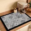 Temu Venda Quente Tapete de Secagem Bancada de Cozinha Tapete Absorvente Textura de Madeira Tampo de Mesa Absorvente Estilo Nórdico Jogo Americano Mesa de Jantar