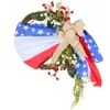 Guirlanda Dia da Independência Americana Atacado Transfronteiriço Nova Coroa de Flores Artificiais Pendurada na Porta Decoração de Festa ao Ar Livre no Pátio Pendurada
