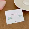 Pendientes de Lazo de Puntos para Mujer, Aguja de Plata Estilo Coreano Dulce Aceite Goteando, Pequeños, Exquisitos y Simples Nuevos Pendientes Versátiles para Estudiantes