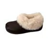 Sapatos Retrô Moda Feminina Sapatos de Algodão Sola Grossa Aumento de Altura Sapatos de Algodão com Plus Veludo Para Uso Externo Acolchoado Pelo Quente Inverno Antiderrapante