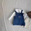 Estilo coreano ins laço Denim suspender saia nova ao ar livre usar saia infantil infantil design senso moda all-matching
