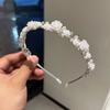 Novo Doce Fresco Luz Luxo Imitação Pérola Número Strass Rosa Cabelo Hoop Menina Moda All-match Headband Acessórios para o Cabelo
