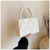 Bolso de mano de felpa con cuadros de diamantes para mujer, novedad de 2024, popular en Internet, de alta gama, sencillo, pequeño, cuadrado, con encanto retro.