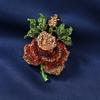 Broche Vintage Nuevo de Flor Rosa Grande con Pedrería Moda para Mujer Invierno Abrigo Chaqueta Pin Corsage Accesorios Regalo