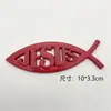 Adesivo de Metal Cruz Tridimensional Peixe-Shaped em Branco Adesivo para Carroceria de Carro Peixe-Shaped Adesivo Personalizado para Carroceria de Carro Peixe de Jesus Shaped J14