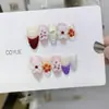 Nai Zi Unhas Usáveis Puramente Feitas à Mão Novo Modelo Outono/Inverno B068 Esculpido Pintado à Mão Estilo Francês Estilo Exportação Adesivos de Unha Elegantes