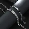 Pulsera Cubana Clásica de Seis Caras Pulida para Parejas, Personalizable con Grabado, Pulsera Unisex de Acero de Titanio Moderna Hip-Hop, Estilo Minimalista