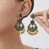 Pendientes de Borla con Flores de Estilo Bohemio Transfronterizos Europeos y Americanos para Mujer, Pendientes de Estilo Étnico Exagerados Retro, Pendientes de Alta Gama