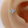 Venda Quente Transfronteiriça Brincos de Titânio F136 com Zircônia Cubo de Açúcar Unhas Lábio Quadradas Joias de Body Piercing em Liga de Titânio Unhas do Osso da Orelha