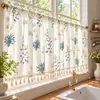 Cortinas Florales Estilo Retro Francés Americano Dormitorio Sala de Estar Balcón Ventana Saliente Cocina Cortinas Blackout Media Cortinas Cortinas de Puerta Cortinas Pequeñas Cortas