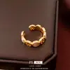 Nuevo Anillo Abierto Hueco de Moneda de Cobre Redonda Estilo Chino, Anillo Versátil de Alto Gama para Dedo Índice Vintage, Joyería Exquisita y Moderna para Mujer