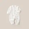 Macacão de bebê Classe A, para outono, macacão de algodão puro de manga longa, roupinha para recém-nascido, conjunto de outono para bebê engatinhar ao ar livre