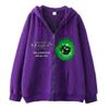 Sudadera con cremallera y estampado de bola de espina verde inspirada en el diseño, sudadera casual holgada, chaqueta tipo cárdigan para hombre