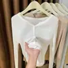 Cárdigan de punto fino de verano para mujer con protección solar, para combinar con un vestido camisola, chal de seda helada, chaqueta suéter