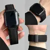 Pulseira Magnética de Couro Genuíno para Apple Watch Compatível com S10/9/8/7/6/5/4/3/2/SE/Ultra