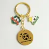 Llavero de Acero Inoxidable Tema Deportivo Fútbol Mundial 2026 Colgante de Ventilador Souvenir Regalo de Graduación