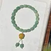[Estilo Nuevo] Pulsera de Círculo Único con Cápsula de Dopamina de Raíz de Bodhi Natural para Hombres y Mujeres Pulsera para Contar Cuentas Budistas Venta al por Mayor