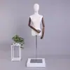 Maniquí de Tienda de Ropa Exhibición de Ventana Maniquí Femenino de Medio Cuerpo Accesorios Maniquí de Enseñanza Modelo de Exhibición para Ropa Femenina Busto Pequeño