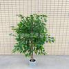 Árbol de Banyan artificial, poste de madera real, mini árbol de Banyan, bonsái, árbol de Banyan de hoja pequeña, planta verde artificial, árbol artificial, decoración de interiores, planta verde falsa