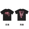 Estilo Americano Marca de Moda VLONE JERRY Big V Manga Corta niebla Calle Alta Hip Hop Media Manga Pareja Ins Verano Calle Alta Camiseta