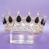 Joyería Junhao Corona Nupcial Tiara de Venta Caliente Europea y Americana Corona Redonda Corona para Concurso de Belleza Joyería Corona para Actuación Fiesta de Bodas