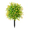 Folhagem Artificial Atacado com Flores de Chá e Eucalipto para Decoração Externa, Flores Artificiais para Fotografia de Beleza de Jardim
