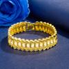 Yihua Moda Variedad de Formas de Flores para Coche Hechas a Mano Arena Dorada Oro 24K Versión Ancha para Hombre Cadena de Pulsera de Reloj Flor de Coche Brillante