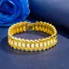 Pulsera Dorada de Moda Kaiwei con Varios Diseños Pulsera de Trébol Chapada en Oro de 24 Quilates Cadena de Reloj Ancha con Patrones Brillantes para Hombre