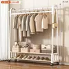 Perchero de pie para uso doméstico, tendedero móvil para balcón interior, perchero simple multifuncional para mesita de noche de dormitorio