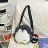 Mochila Escolar de Felpa para Mujer, Linda Mochila de Dibujos Animados de Pingüino para Estudiantes Mujeres, Mochila Suave y Linda de Animal de Felpa, Moda Otoño e Invierno