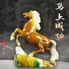 Adornos de Caballo de Cerámica Tang Sancai Joyería Estante Bogu Adornos para Sala de Estar Oficina Regalo Selección de Regalo de Cumpleaños