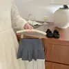 Conjunto de falda plisada de manga corta con solapa de verano para niñas, Top suave estilo coreano para bebé, Conjunto de dos piezas de falda corta estilo universitario