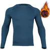 Roupas de Fitness para Homens no Outono e Inverno Calças de Compressão de Secagem Rápida Roupas de Treino para Academia Tops de Corrida Roupas Casuais Quentes com Forro de Lã