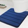Alfombra Tapete de Piso Vellón Coral Rayado Dos Piezas Baño Antideslizante Alfombra Absorbente Baño Alfombra de Piso Inodoro Felpudo