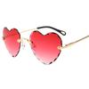2020 nuevo amor sin montura recorte gafas de sol oceánicas tendencia de moda gafas de pata delgada gafas de sol personalizadas