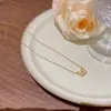 Joyería Transfronteriza Europea y Americana Moda y Exquisito Colgante Nicho Cadena Clavicular No Descolorante Oro de 18K Acero Titanio Accesorios de Collar para Mujer
