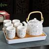 Xinmingxuan Cerámica Azul y Blanca Vintage con Filtro Juego de Té Doméstico Juego de Té Tetera de Porcelana Taza de Té Tetera de Cola Juego de Té