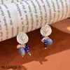 Pendientes de Perla Barroca Estilo Medieval, Pendientes de Lujo Ligero y Gama Alta, Pinzas para Orejas y Pendientes de Borla de Nicho Inspirados en el Diseño