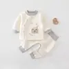 Conjunto de Roupas Quentes para Bebê Estilo Outono Inverno Roupas Separadas para Bebê Recém-nascido Roupa Térmica Acolchoada para Bebê e Criança Pequena Roupas de Outono Calças de Outono