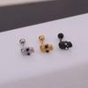 Pendientes de Acero Inoxidable 316L con Calavera y Cruz Perforación Mayoreo