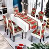 Mantel Navideño Impermeable Estampado Transfronterizo Restaurante Hogar Juego de Decoración de Cubre Silla Estampado Mantel Navideño Cubre Silla