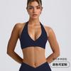 Colete Fitness Esportivo Novo Personalizado Europeu e Americano Cruzado Gola Halter Costas Bonitas Decote V Camisola de Treinamento Yoga Roupa Íntima