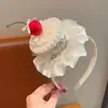 Presente de aniversário infantil: Faixa de cabelo de bolo de morango, faixa de cabelo de desenho animado fofa para meninas, faixa de cabelo de bebê, não aperta a cabeça, acessório de cabelo para menininha